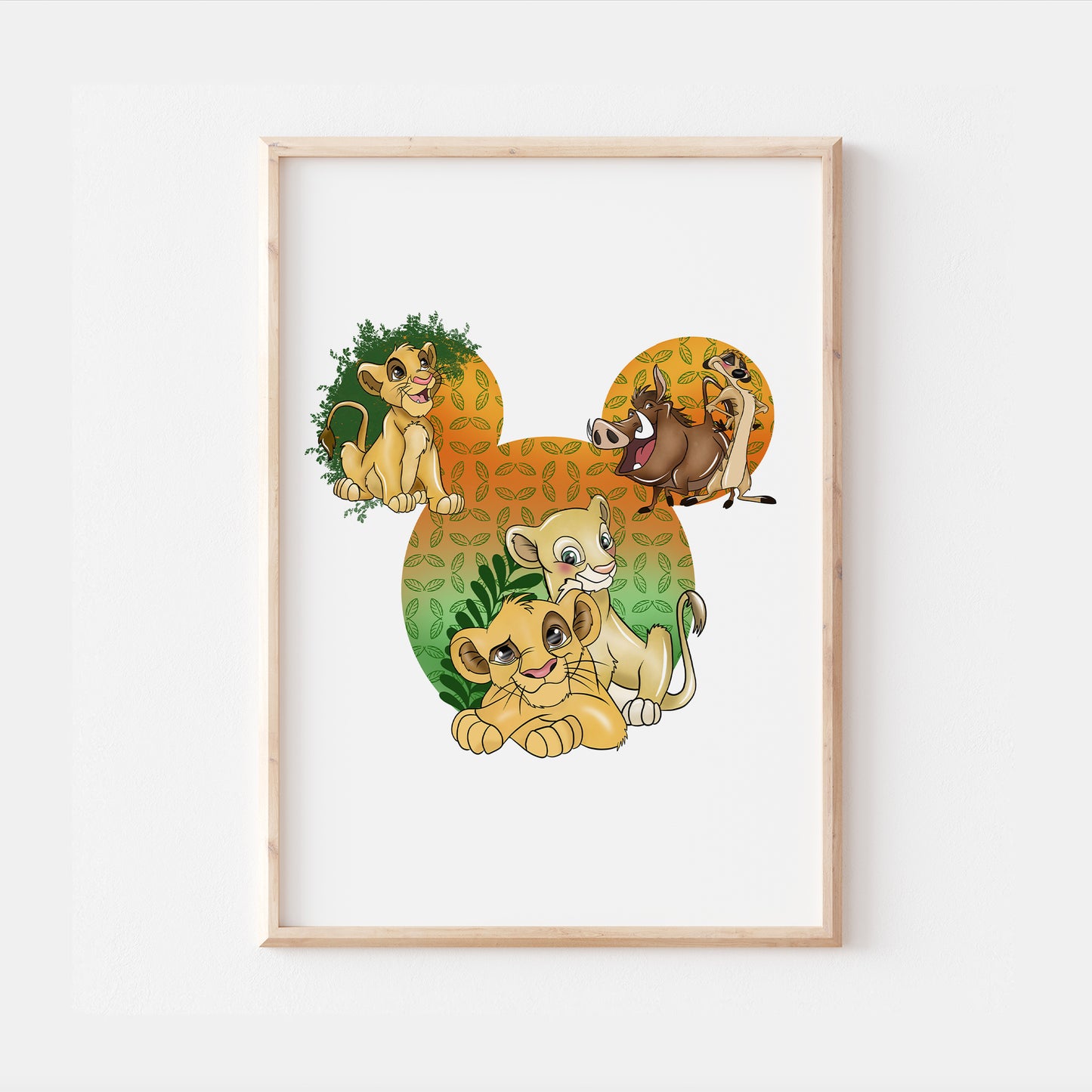 The Lion King Simba & Nala Mickey Head Print