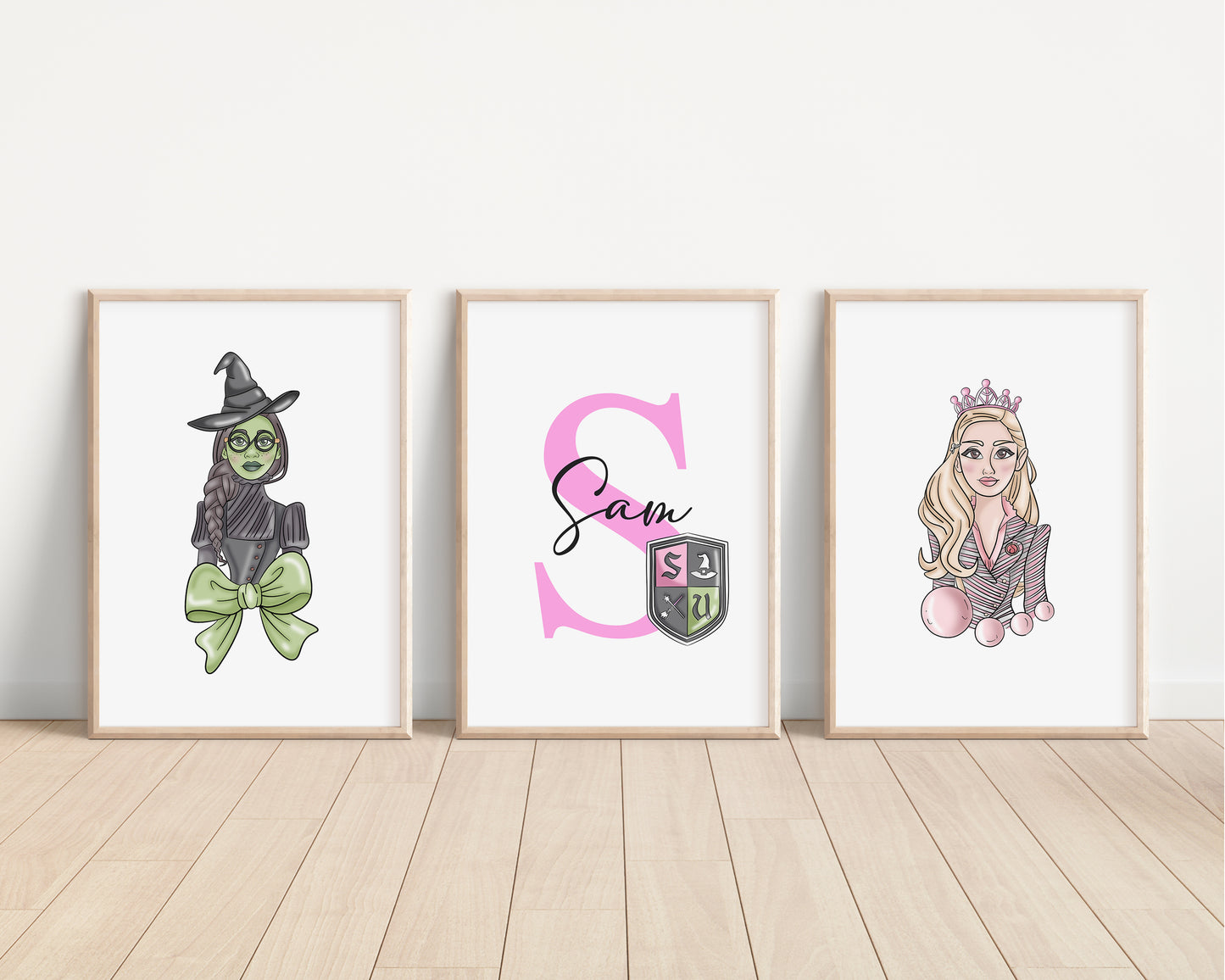 SET OF 3 Wicked Personalised Elphaba Glinda Prints