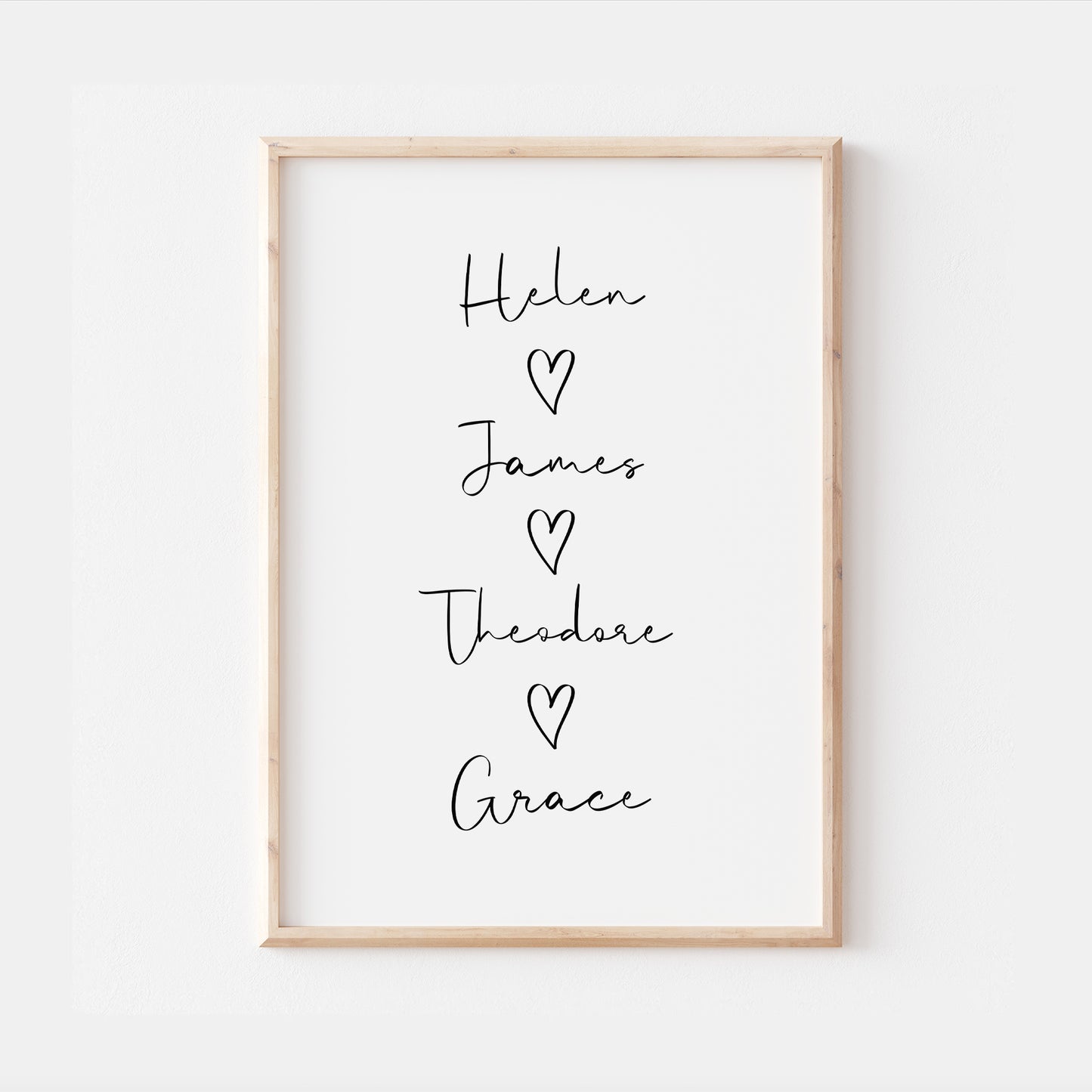 Personalised Our Family Heart Print
