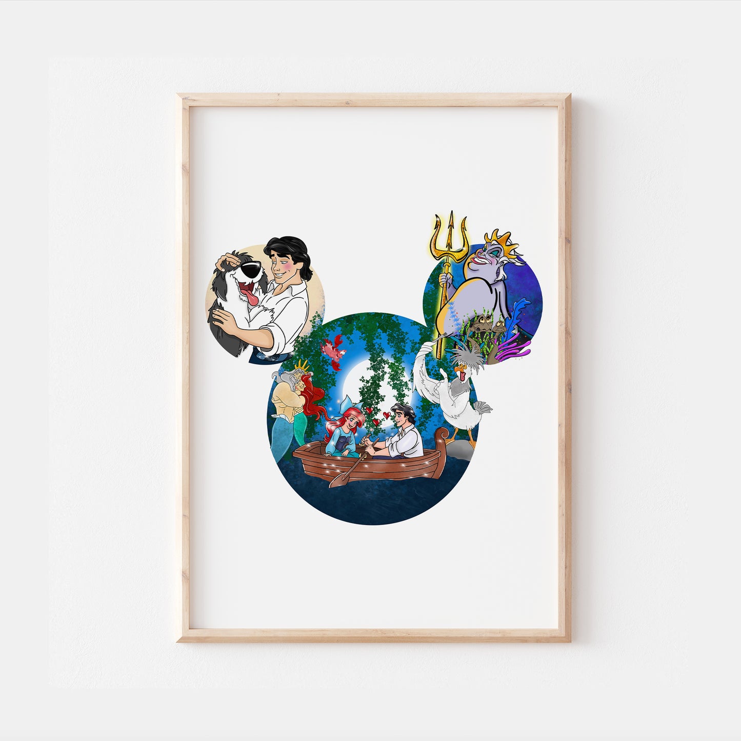 The Little Mermaid Ariel Disney Mickey Head Print