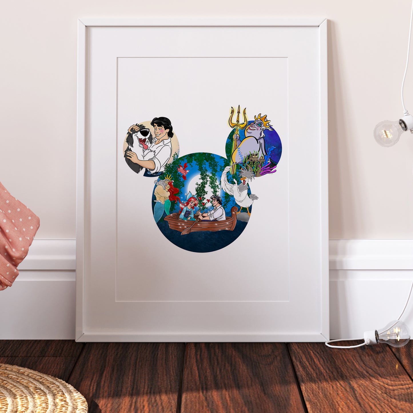 The Little Mermaid Ariel Disney Mickey Head Print