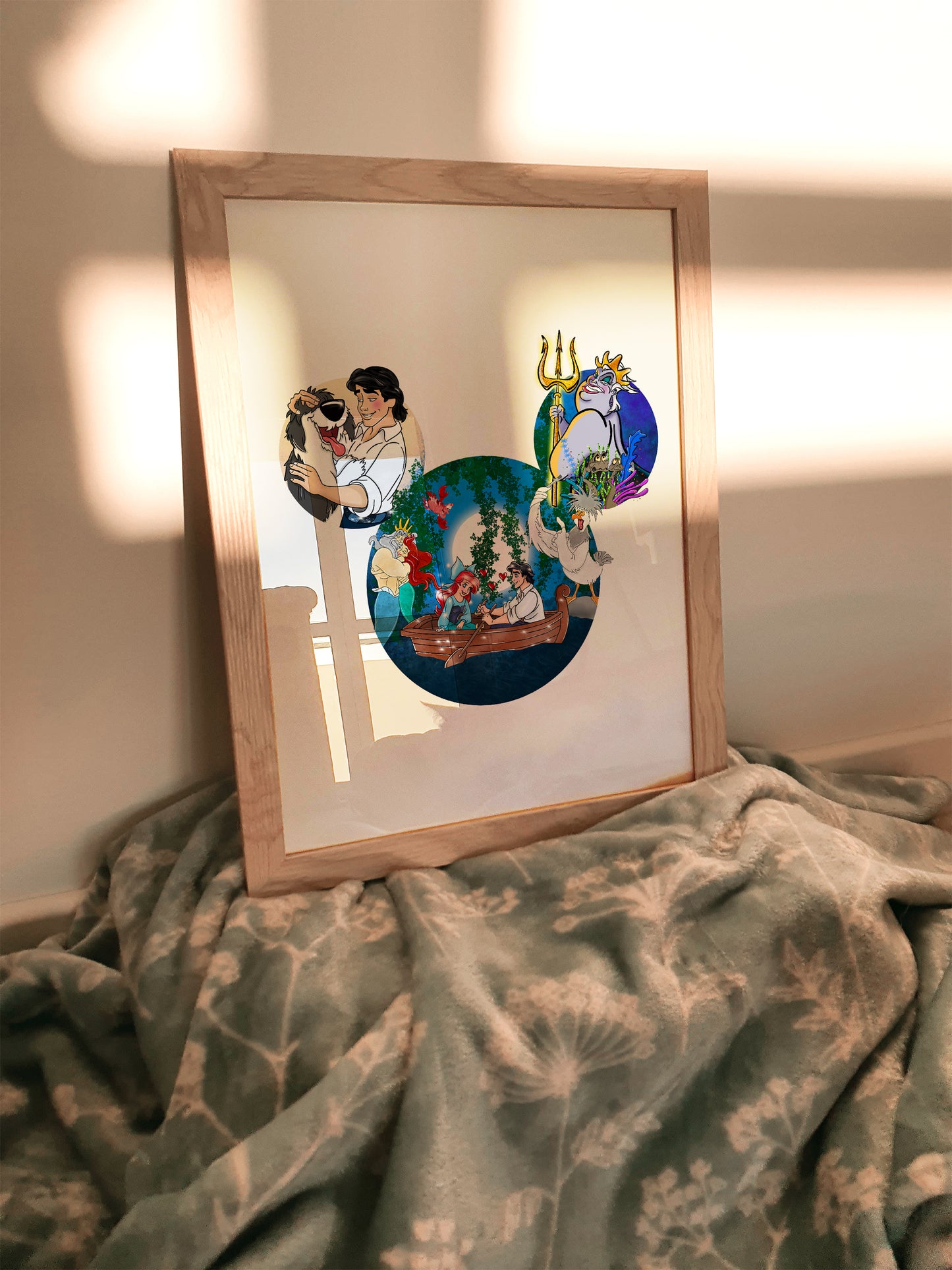 The Little Mermaid Ariel Disney Mickey Head Print