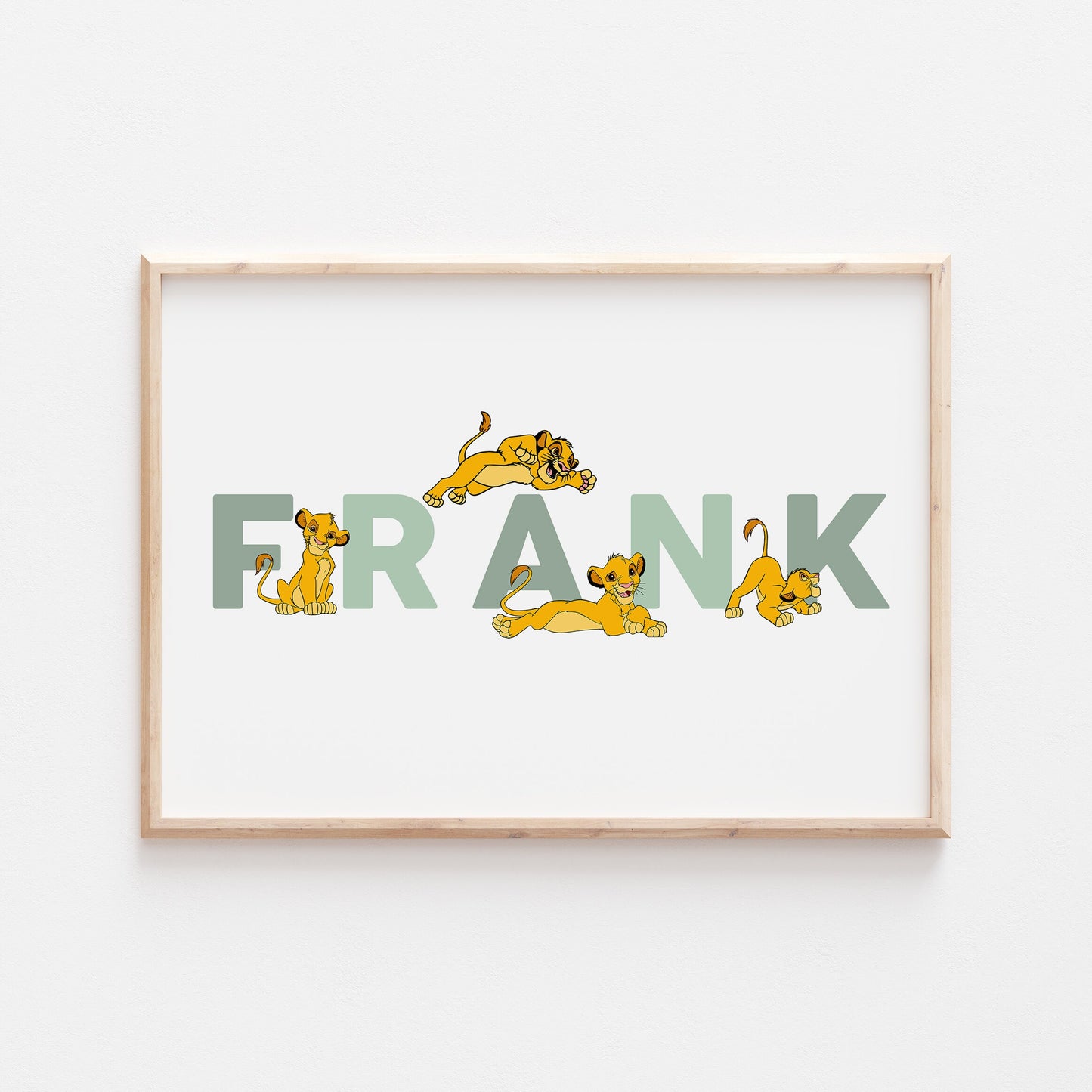 Teen Simba | Personalised Disney Simba Nala Pixar Lion King Print | Bedroom Quote Print Kids Children Babies Nursery Bedroom Art Wall Decor