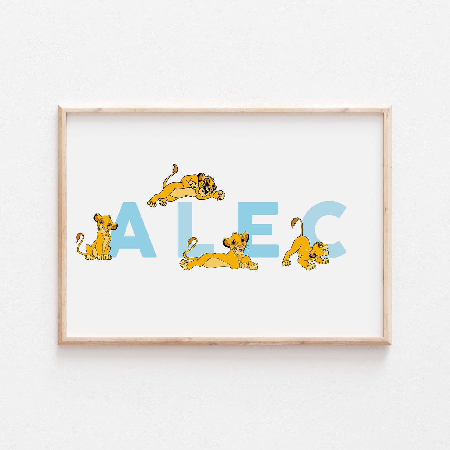Teen Simba | Personalised Disney Simba Nala Pixar Lion King Print | Bedroom Quote Print Kids Children Babies Nursery Bedroom Art Wall Decor