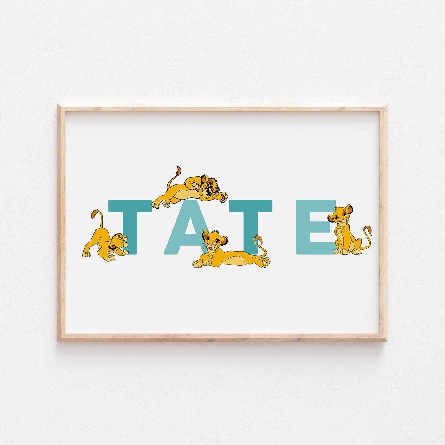 Teen Simba | Personalised Disney Simba Nala Pixar Lion King Print | Bedroom Quote Print Kids Children Babies Nursery Bedroom Art Wall Decor
