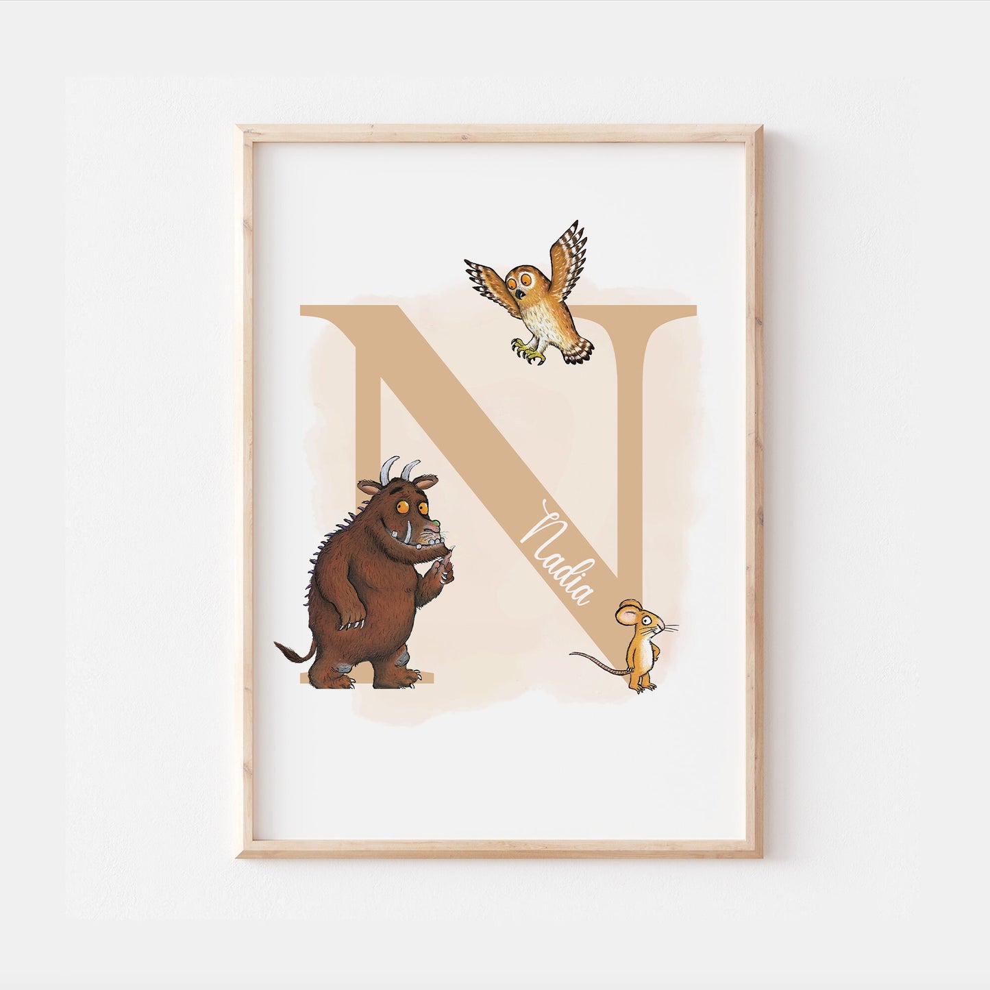 The Gruffalo Personalised Print | Mouse Owl Quote Story Disney Movie Kids Children Babies Nursery Bedroom Art Wall Decor Poster