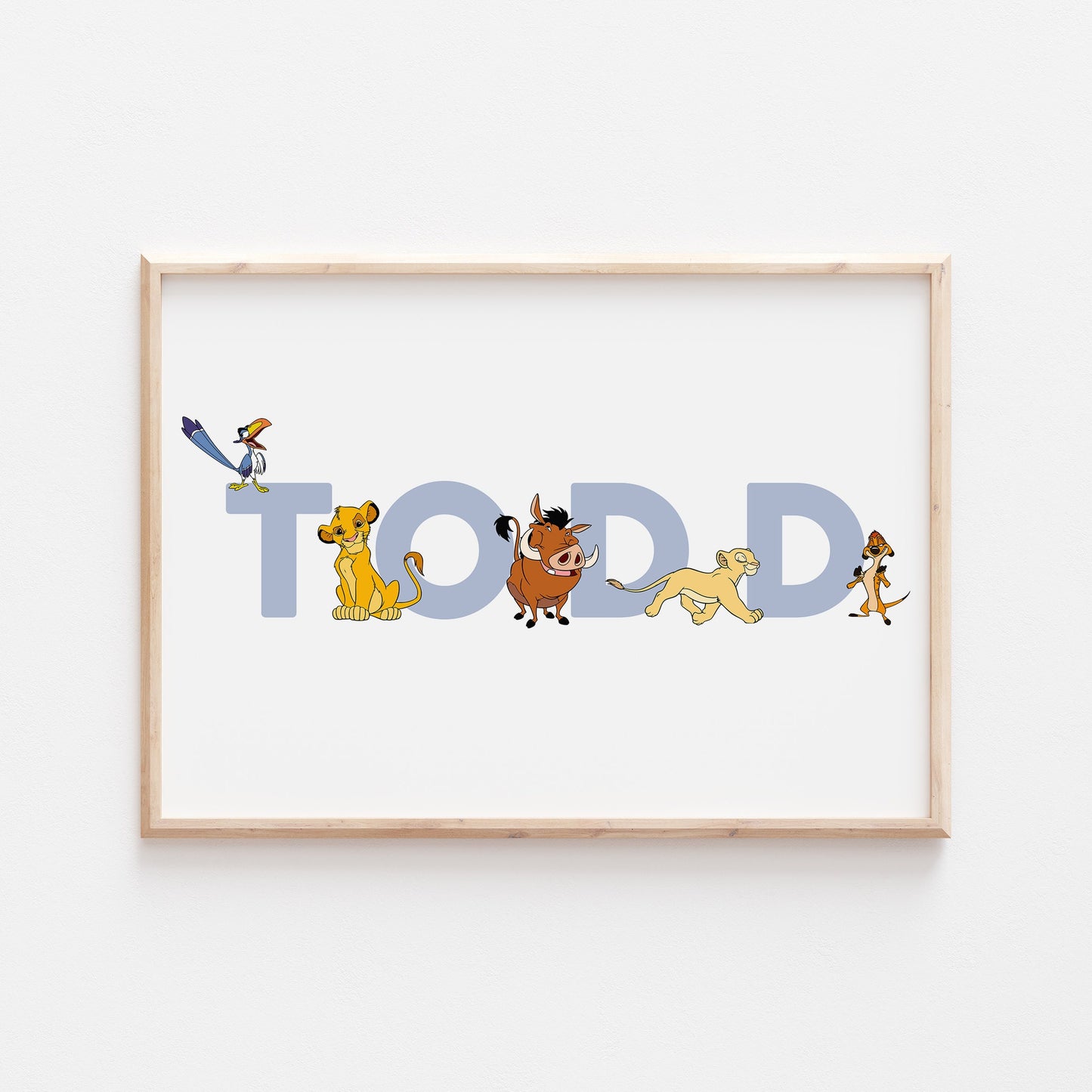The Lion King Personalised Print |Simba Nala Pumba Timon Zazu Bedroom Kids Children Nursery Bedroom Art Wall Disney Pixar