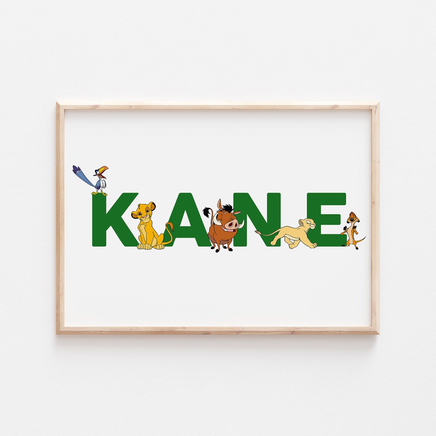 The Lion King Personalised Print |Simba Nala Pumba Timon Zazu Bedroom Kids Children Nursery Bedroom Art Wall Disney Pixar