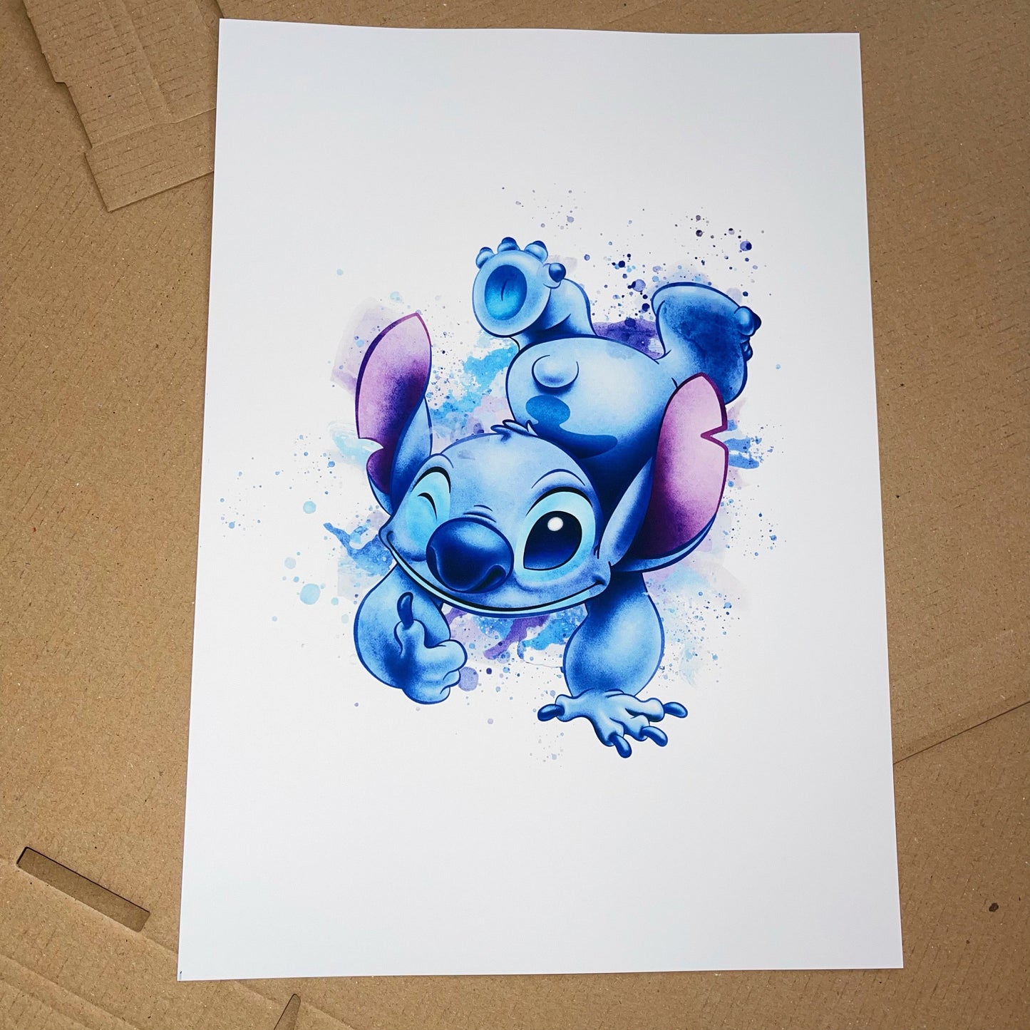 Lilo & Stitch Prints | Watercolour Angel Stitch Alien Hawaii Ohana Bedroom Kids Children Newborn Baby Nursery Bedroom Art Wall Disney Pixar