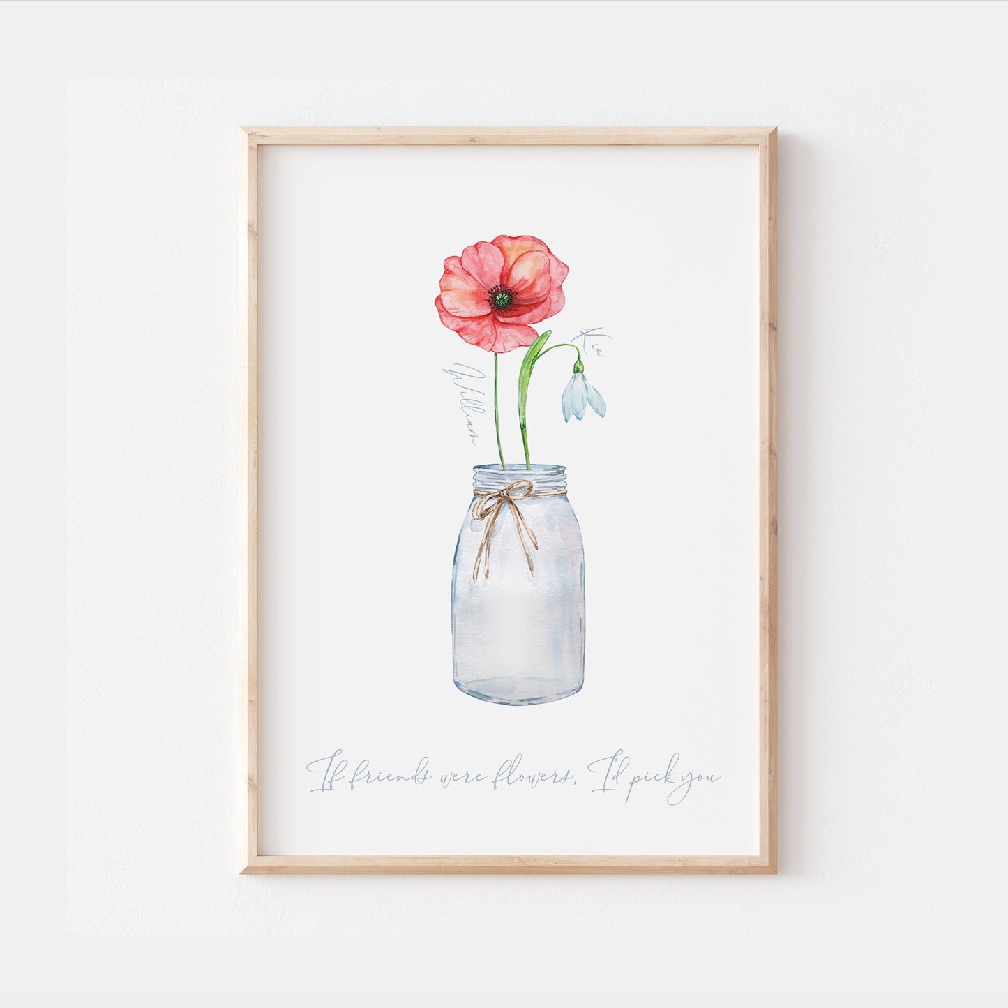 Birth Month Flower Print | Personalised Family Love Anniversary Best Friends Decor Gift Kids Baby Family Poster Bedroom Wall Art Present