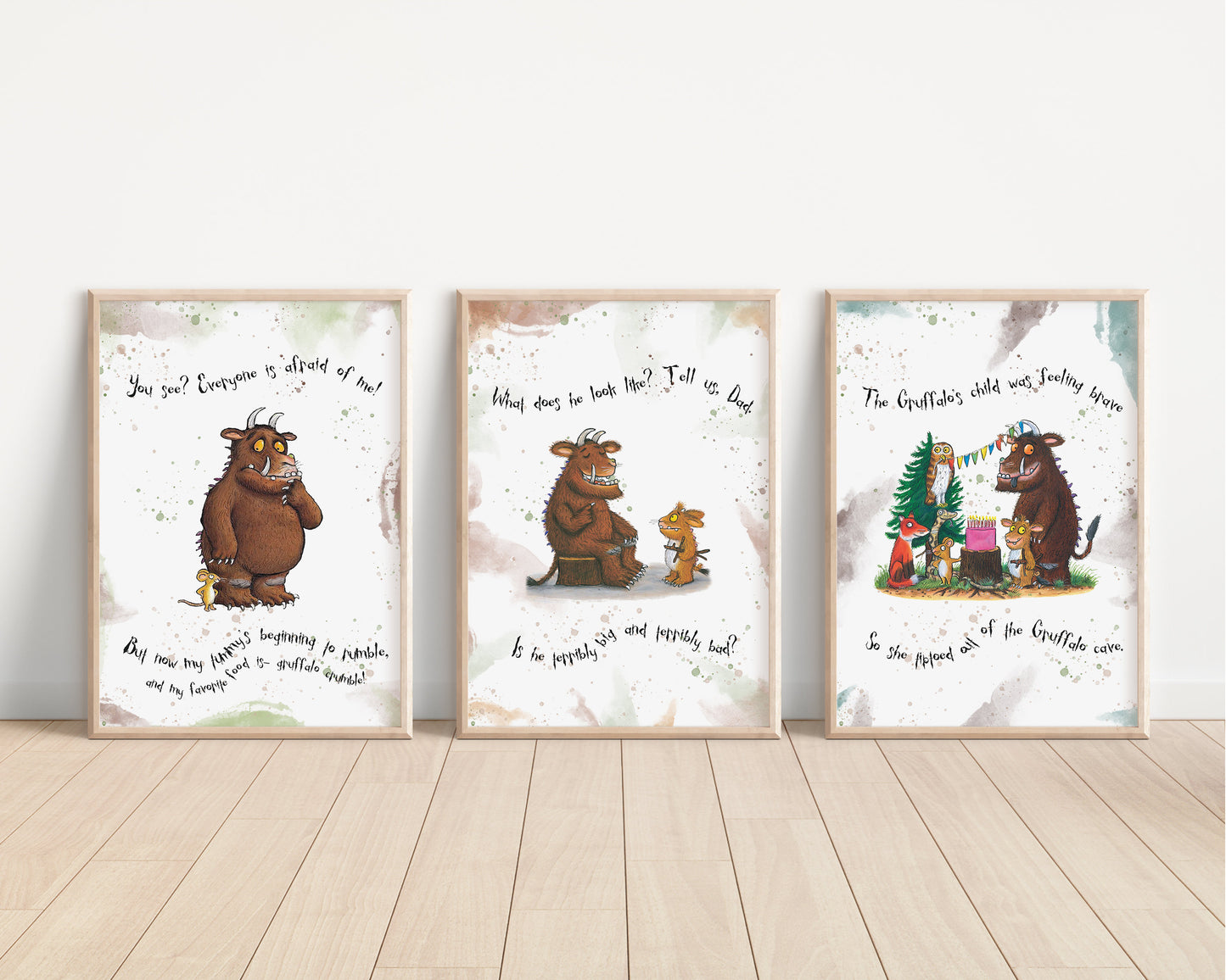 The Gruffalo Prints | Mouse Owl Quote Tale Storybook Disney Movie Kids Children Babies Nursery Bedroom Art Wall Decor Poster
