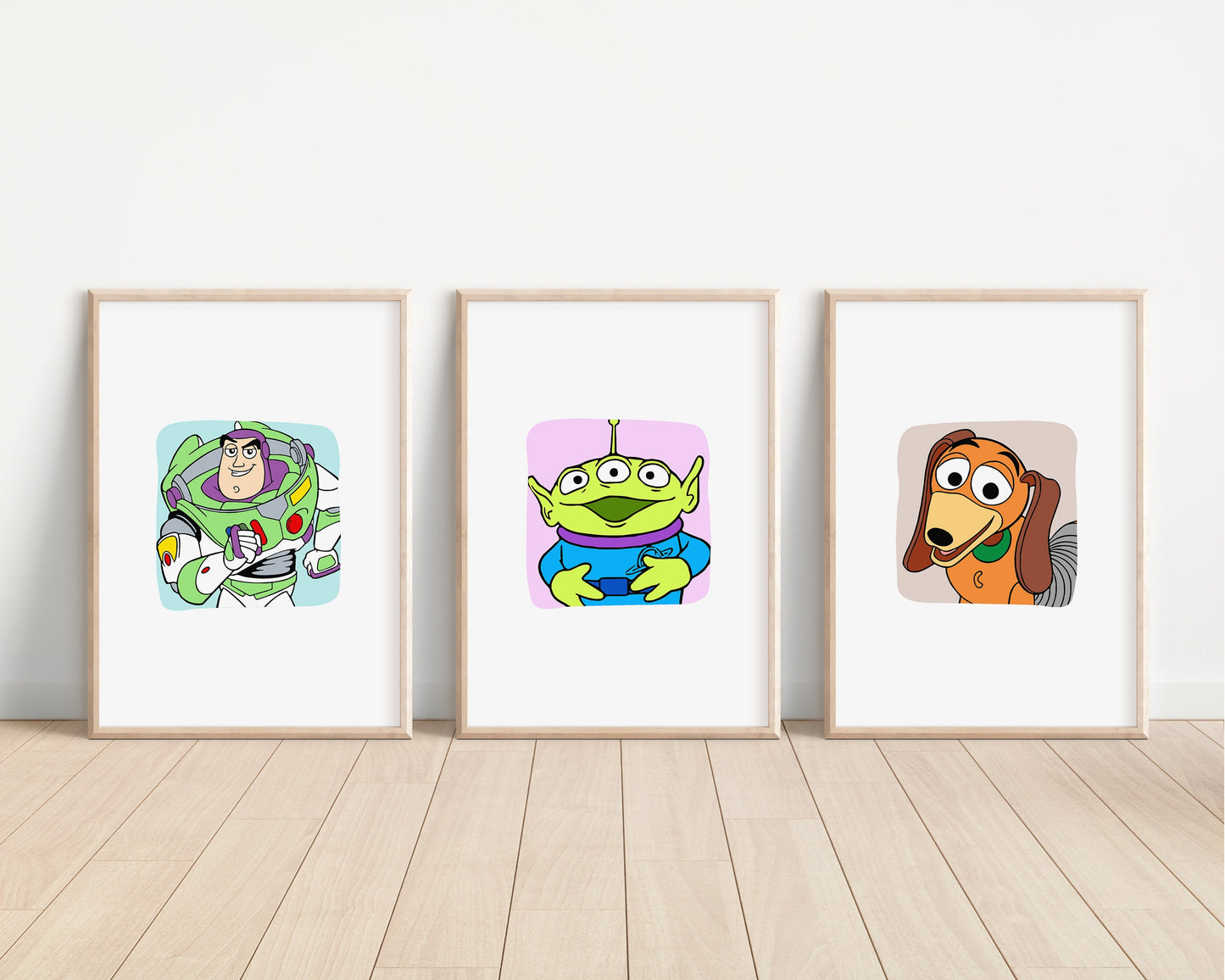 Toy Story Prints | Woody Buzz Jessie Bullseye Alien Hamm Slinky Bedroom Kids Children Nursery Bedroom Art Wall Disney Pixar