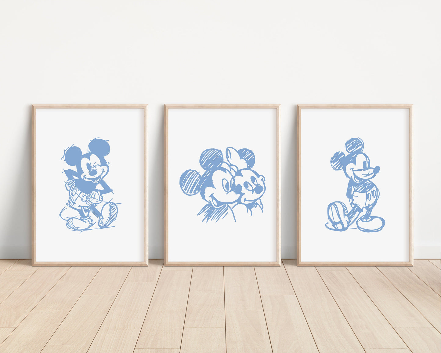 SET OF 3 Mickey Mouse Prints | Minnie Disneyland World Sketch Bedroom Kids Children Nursery Bedroom Art Wall Disney Newborn Baby Decor Pixar