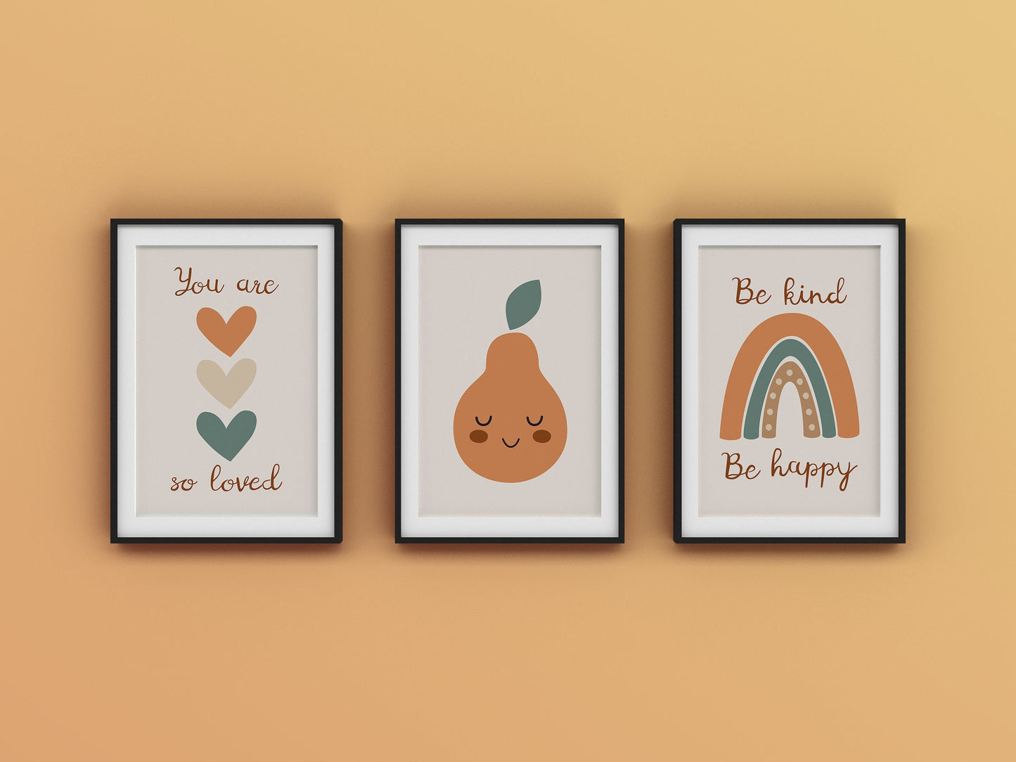 SET OF 3 Rainbow Prints | Polka Dot Peach Quote Boho Bedroom Print Kids Children Nursery Bedroom Art Wall Disney Pixar
