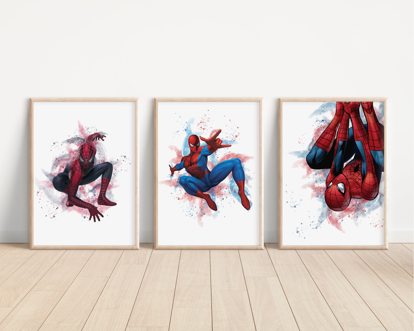 Spiderman Prints | Watercolour Marvel Superhero Peter Parker Kids Children Nursery Bedroom Wall Art | Disney Pixar