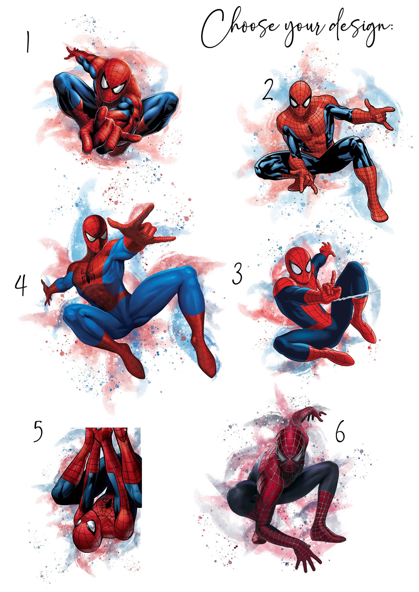 Spiderman Prints | Watercolour Marvel Superhero Peter Parker Kids Children Nursery Bedroom Wall Art | Disney Pixar