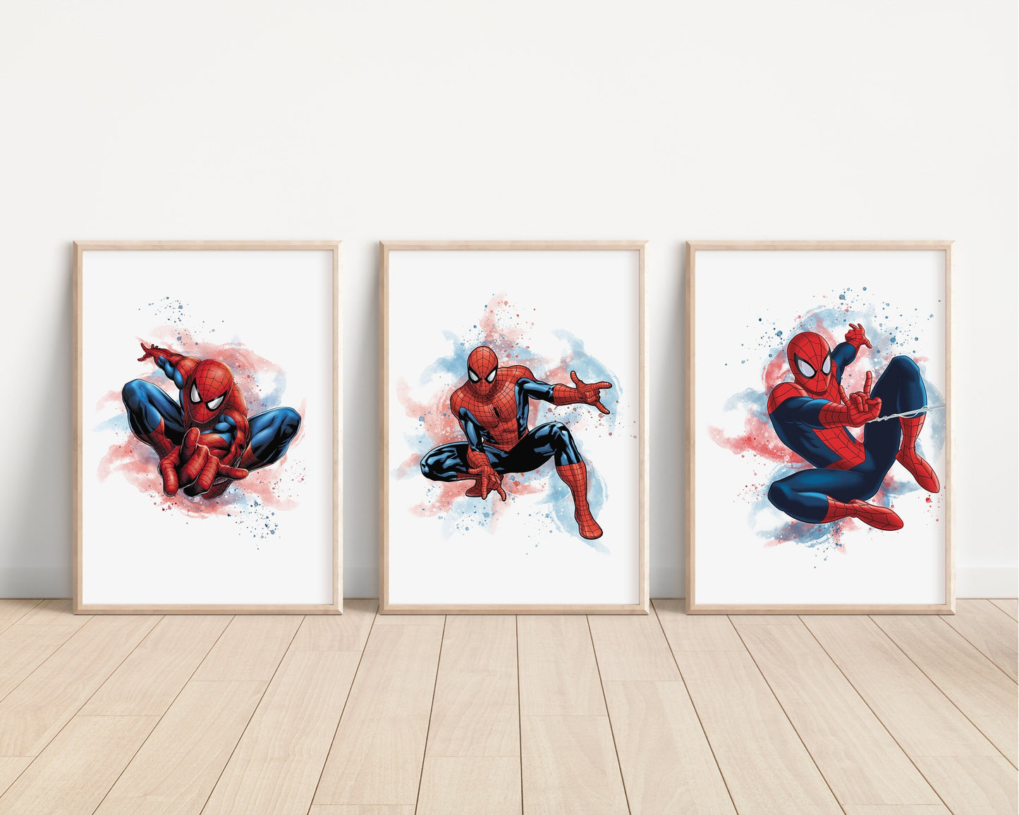 Spiderman Prints | Watercolour Marvel Superhero Peter Parker Kids Children Nursery Bedroom Wall Art | Disney Pixar