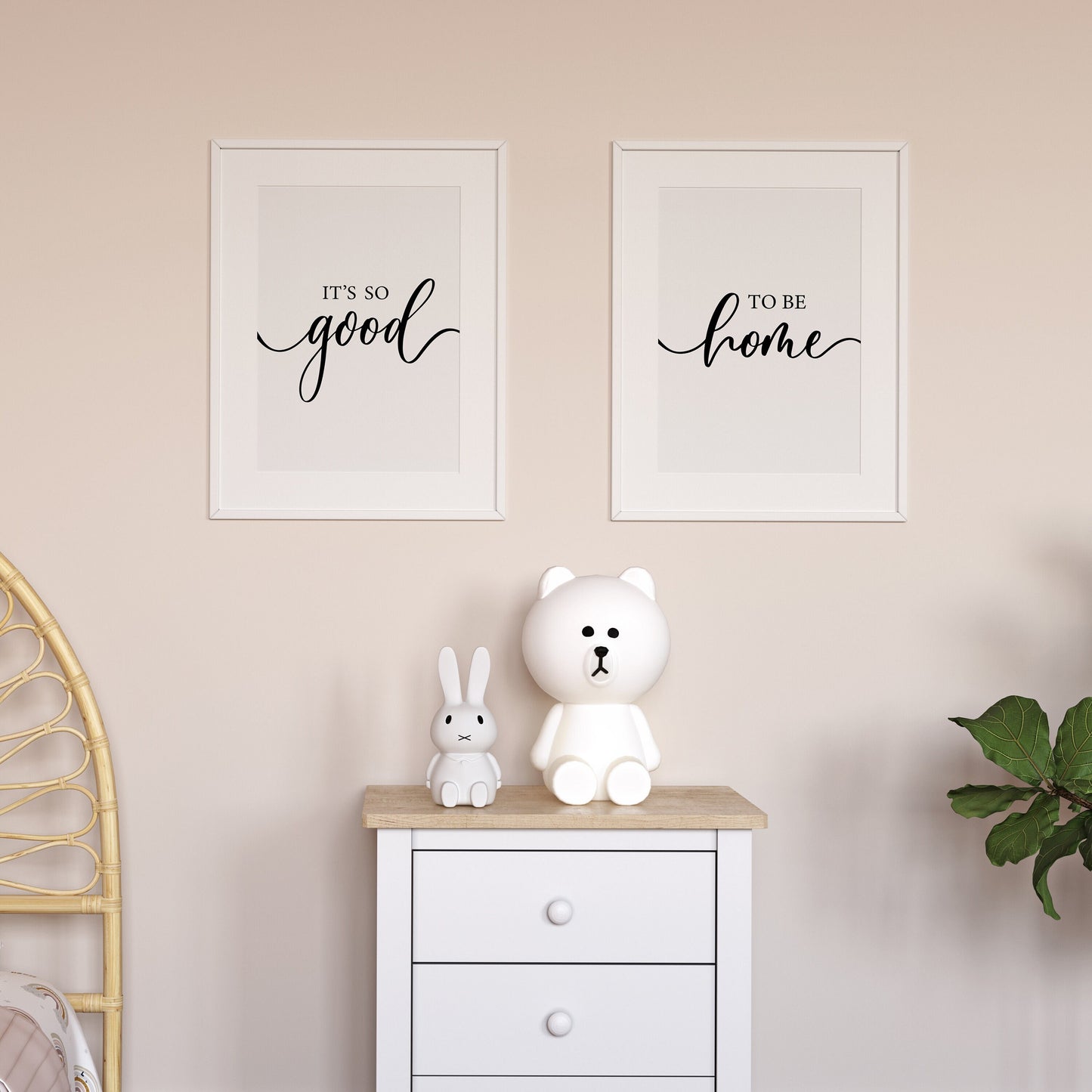 SET OF 2 So Good To Be Home Print | Mono Quote Affirmation Art | Love Happy Cute Living Room Bedroom Wall Art Decor | Poster Vibrant Home