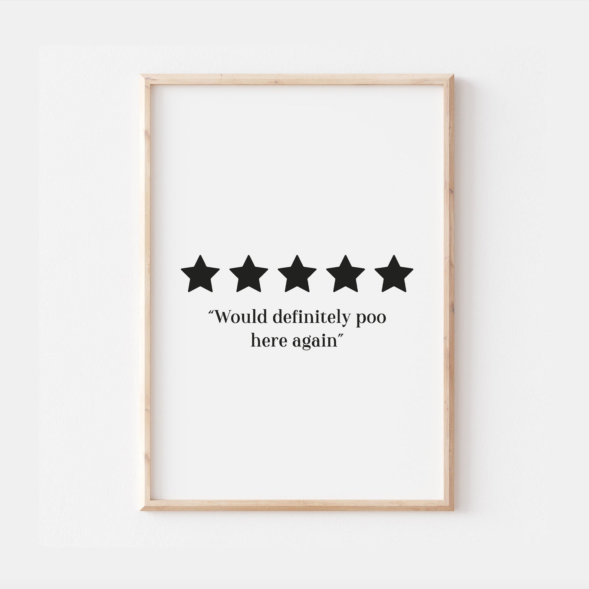 5 Star Bathroom Print | Poo Toilet Quote Affirmation Art | Love Happy Cute Bathroom Wall Art Decor | Poster Vibrant Home