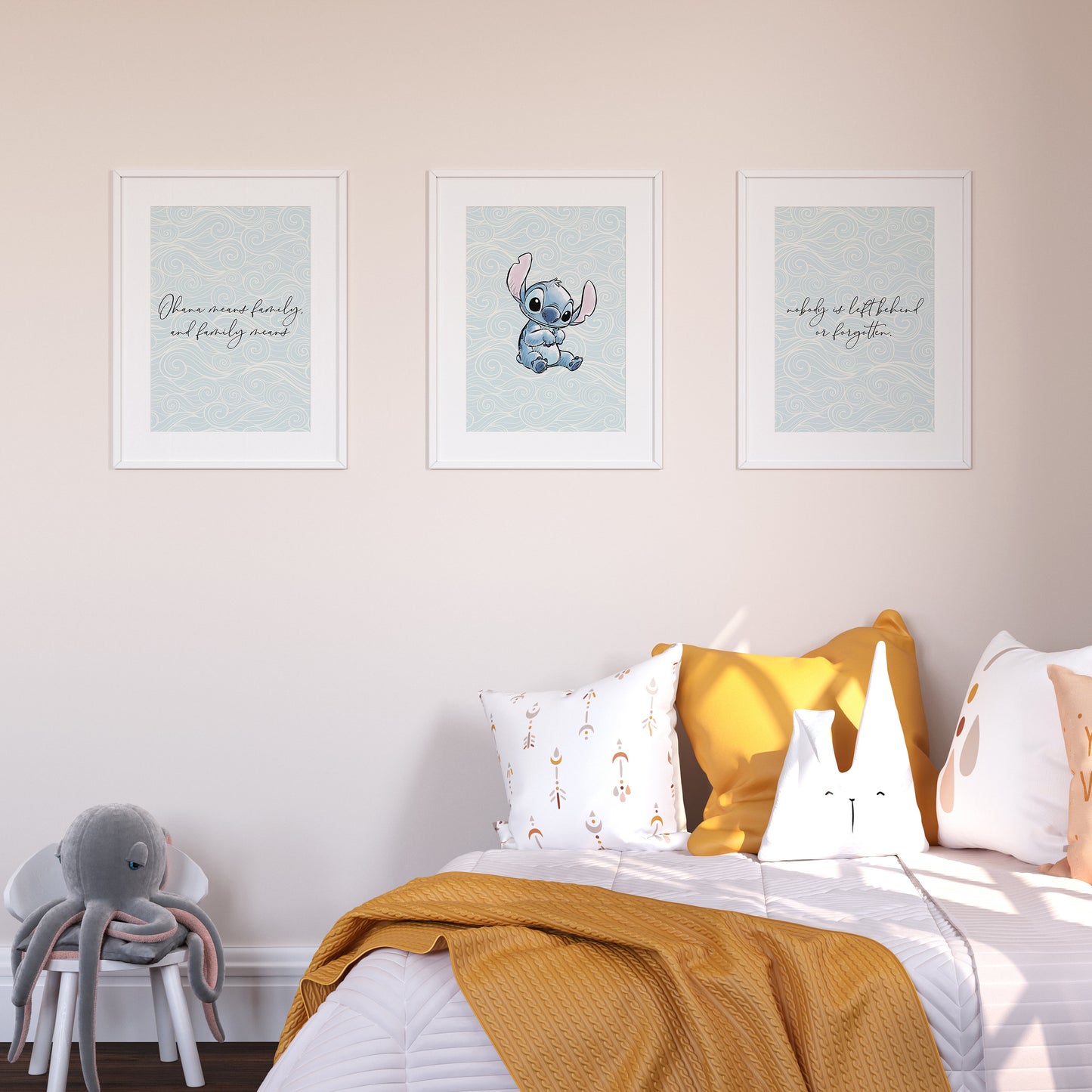 SET OF 3 Lilo & Stitch Prints | Stitch Alien Hawaii Ohana Bedroom Kids Children Nursery Bedroom Art Wall Disney Newborn Baby Decor Pixar