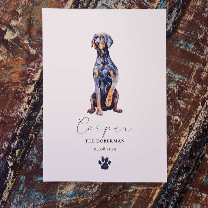 Personalised Doberman Dog Home Print