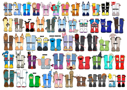 Personalised Our Family Disney Welly Boots Print