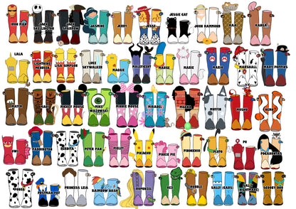 Personalised Our Family Disney Welly Boots Print