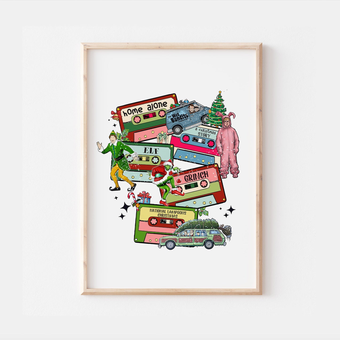 Christmas Movies Classic Festive Pop Culture Print