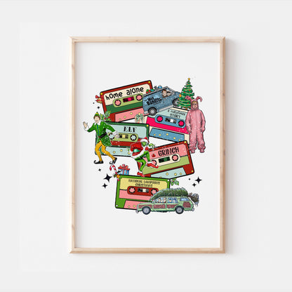Christmas Movies Classic Festive Pop Culture Print