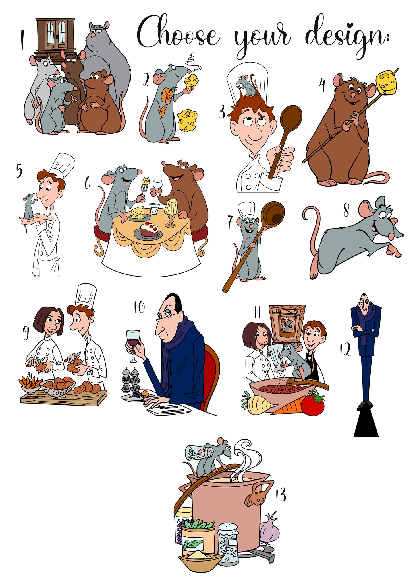 SET OF 3 Ratatouille Remy Disney Personalised Prints