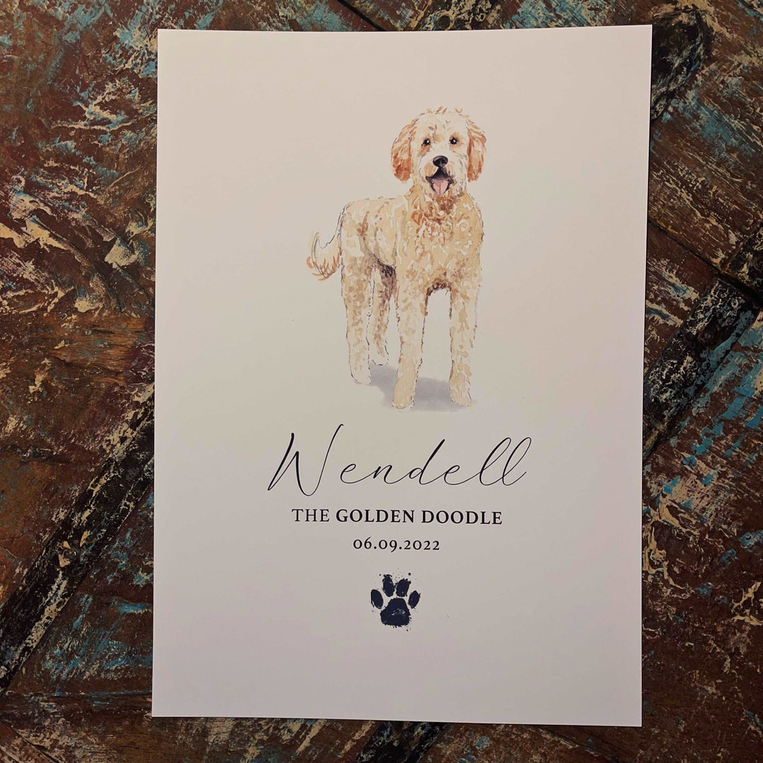 Personalised Golden Doodle Dog Home Print