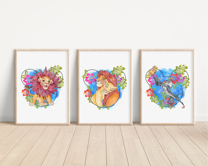 SET OF 3 The Lion King Bedroom Prints