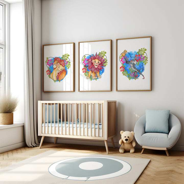 SET OF 3 The Lion King Bedroom Prints