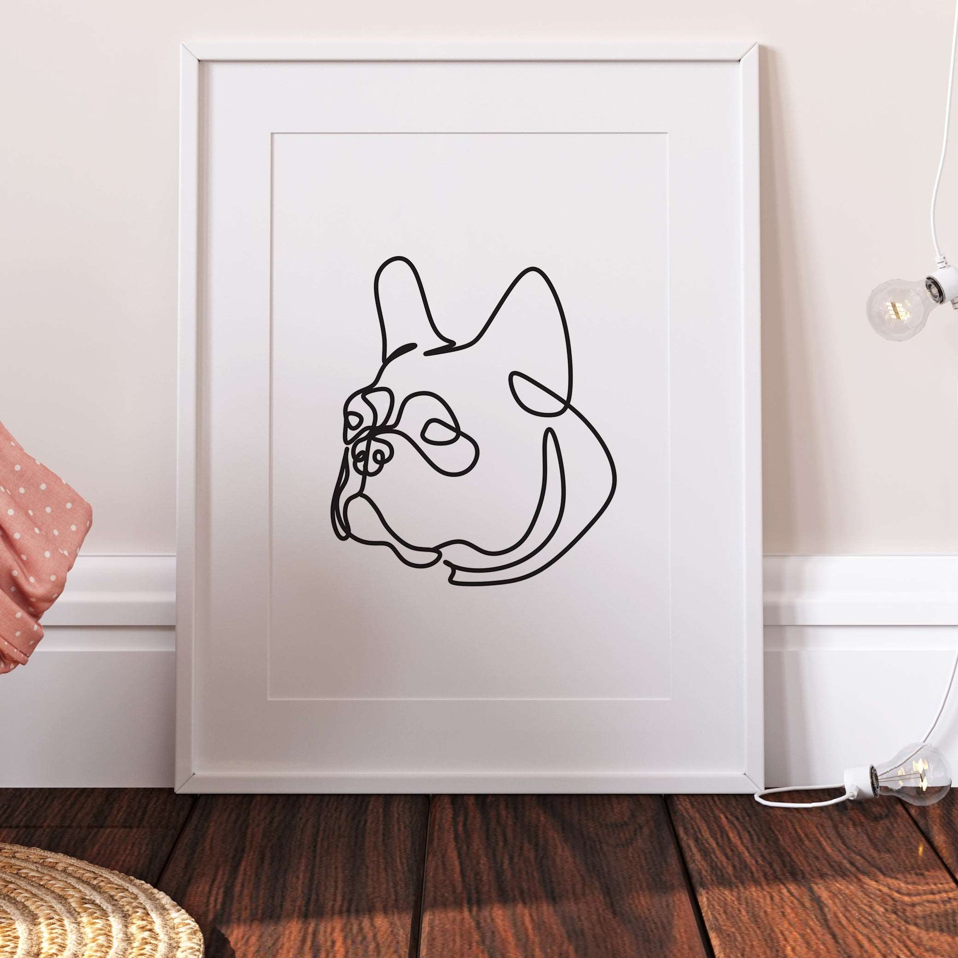French Bulldog Line Art Abstract Print