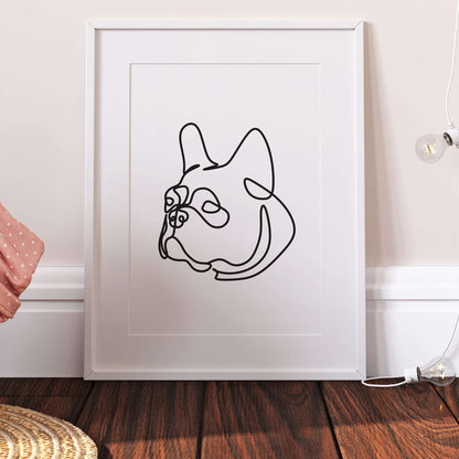 French Bulldog Line Art Abstract Print