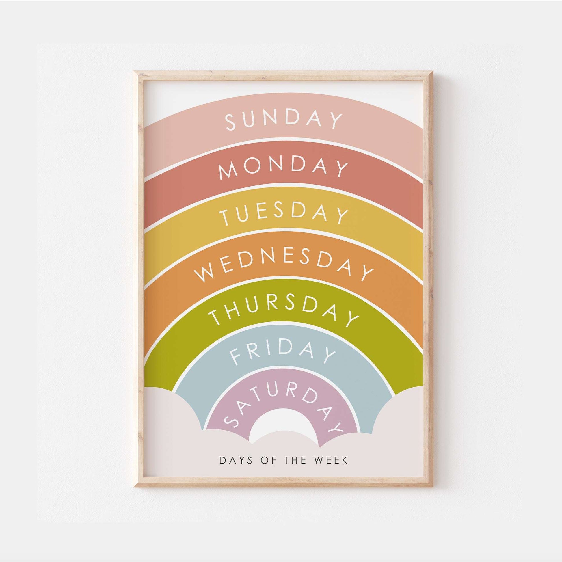Days Of The Week Rainbow Print