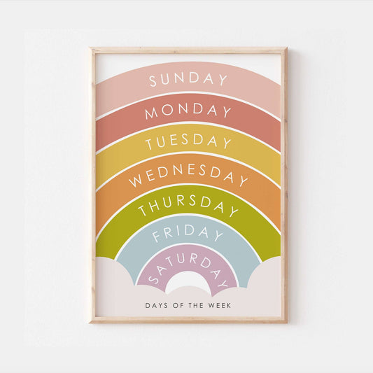 Days Of The Week Rainbow Print