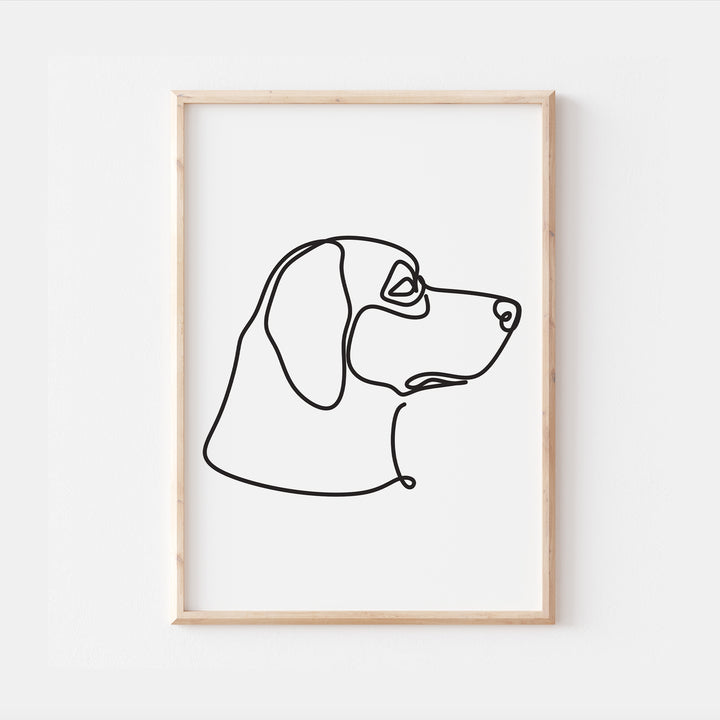 Labrador Dog Line Art Abstract Print