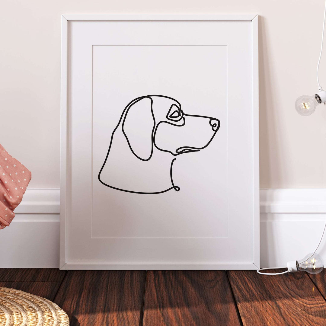 Labrador Dog Line Art Abstract Print