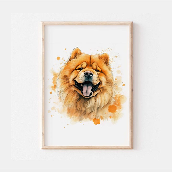 Chow Chow Dog Watercolour Art Print