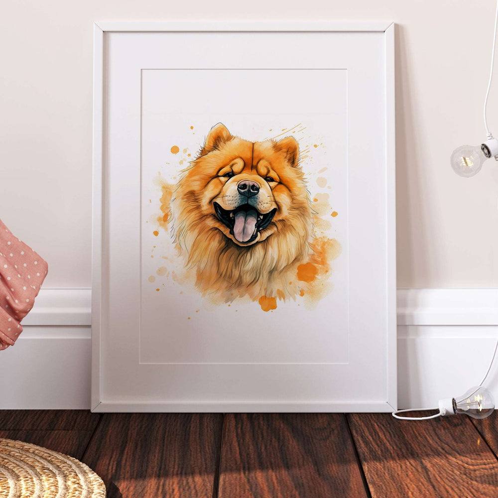 Chow Chow Dog Watercolour Art Print