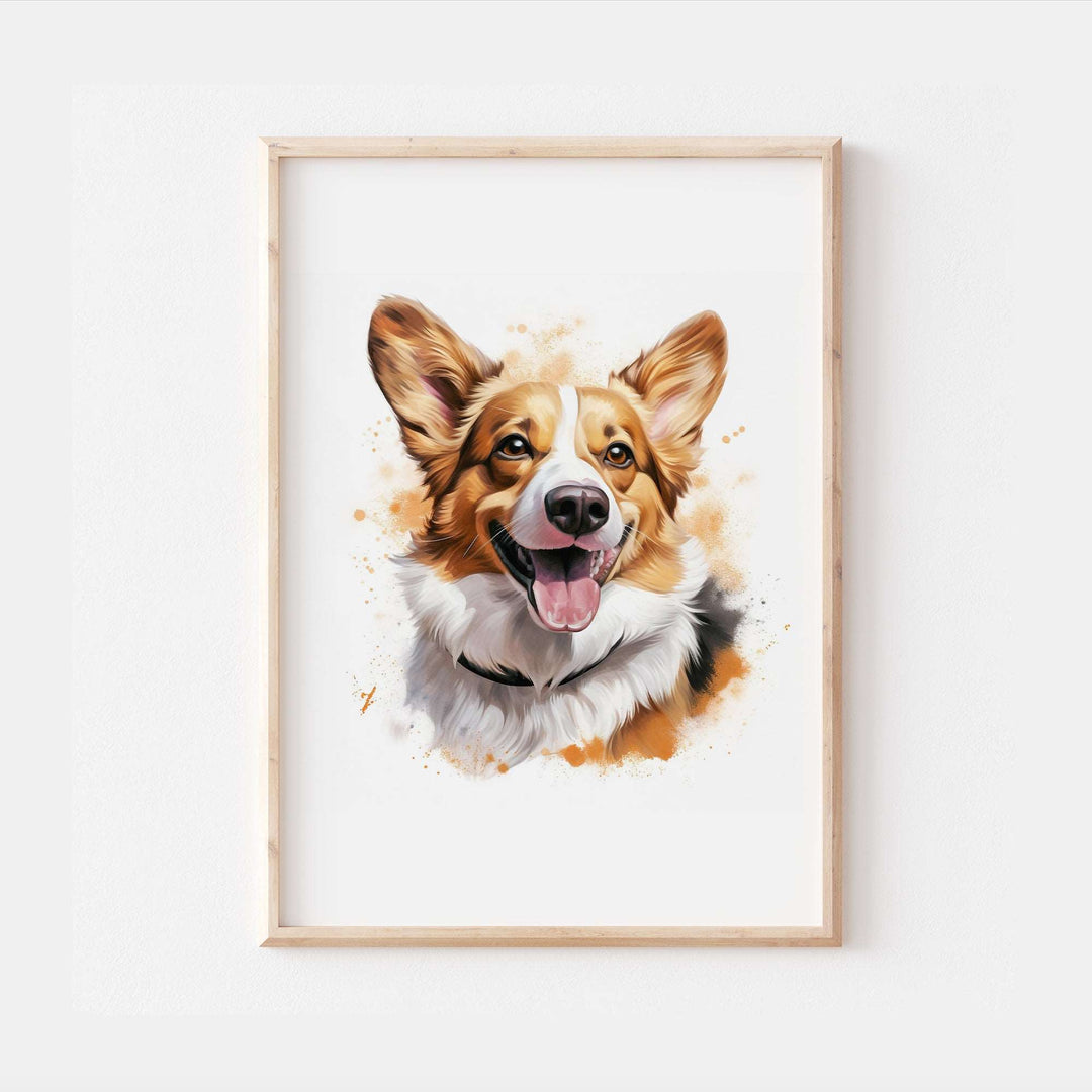 Pembroke Welsh Corgi Dog Watercolour Art Print