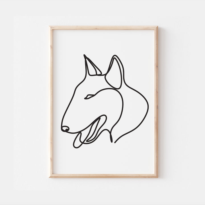 Bull Terrier Line Art Abstract Print