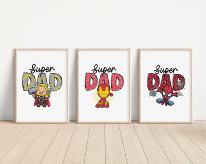 Superdad Avengers Fathers Day Print