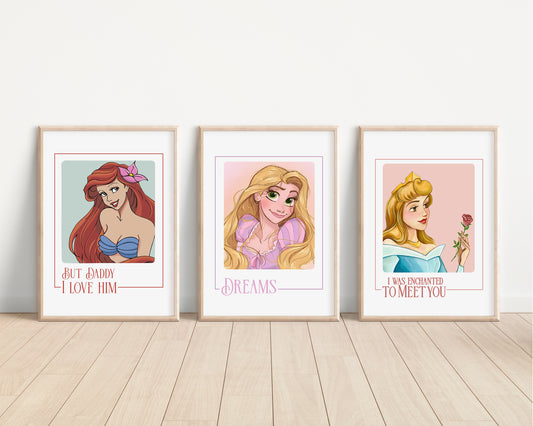Disney Princesses Quote Kids Prints