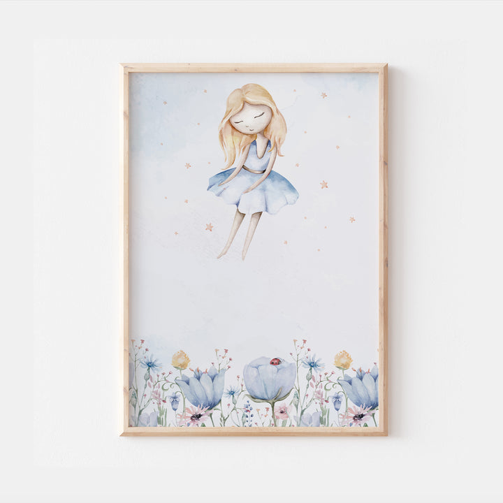 Woodland Flower Fairy Bedroom Print