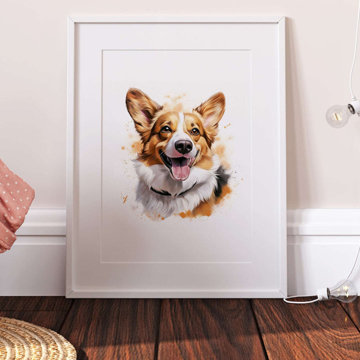 Pembroke Welsh Corgi Dog Watercolour Art Print