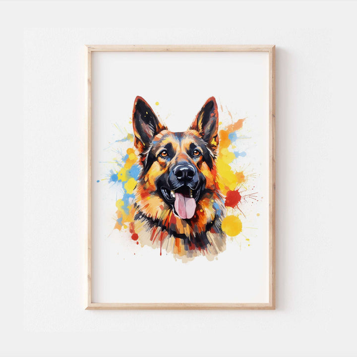 German Shepherd Dog Watercolour Art Print