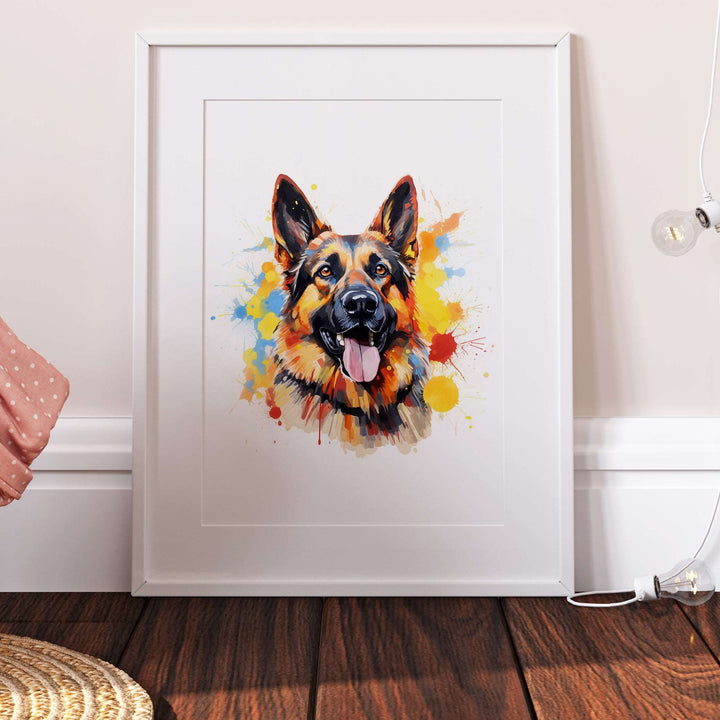 German Shepherd Dog Watercolour Art Print