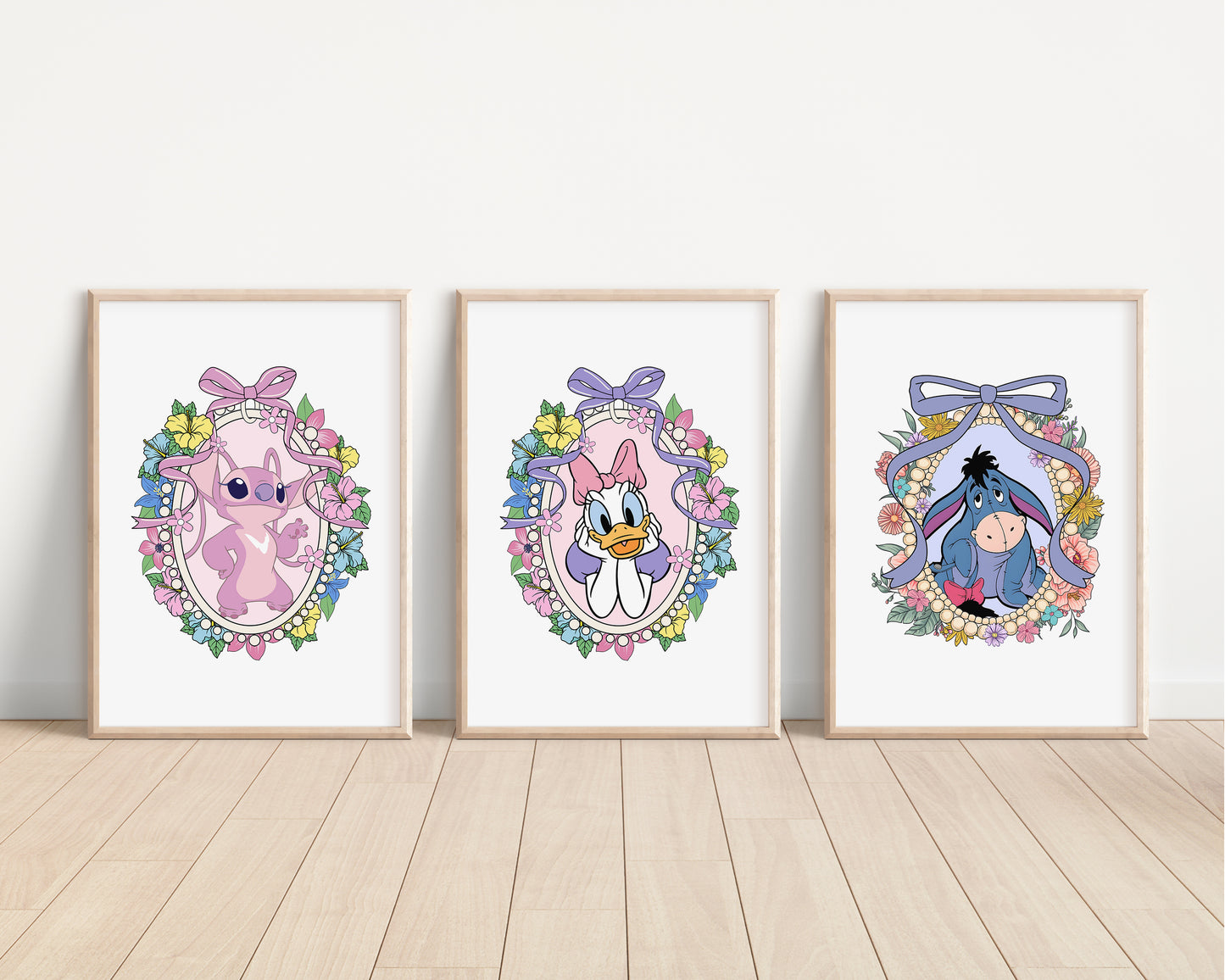 Disney Characters Floral Bedroom Prints